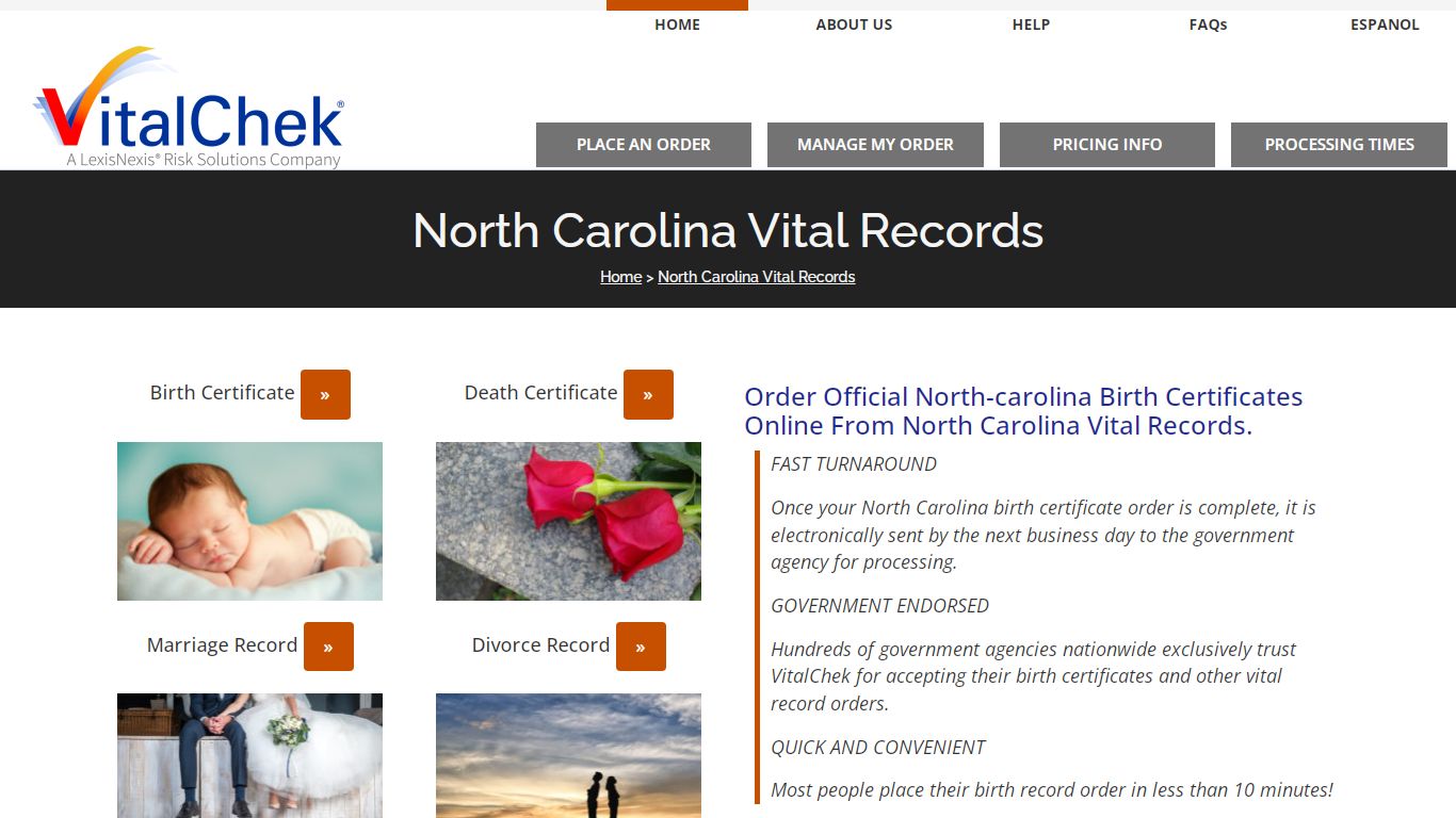 North Carolina (NC) Birth Certificates | Order Records - VitalChek